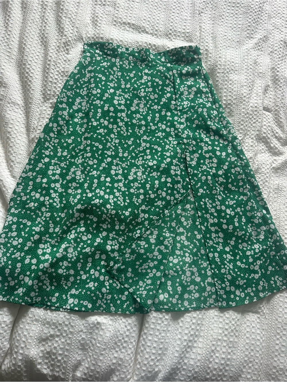 SHEIN Green Floral Midi Skirt